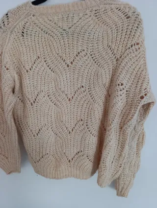 Jersey punto ONLY beige talla S amplio