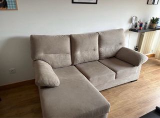 Sofá chaiselongue tela beige