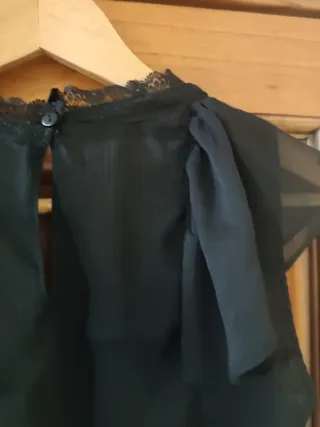 Vestito Zara Tragaluc nero con pizzo S