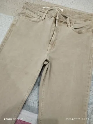 Pantalón Mango Siena Beige Talla 44