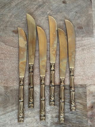 Cubertería tailandesa bambú y bronce