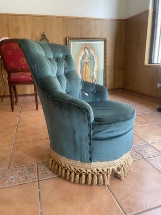Butaca Vintage Terciopelo Verde