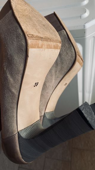 Francesine Oxford con tacco alto in pelle