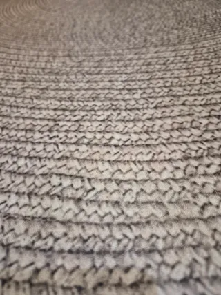 Alfombra redonda vinílica beige y gris