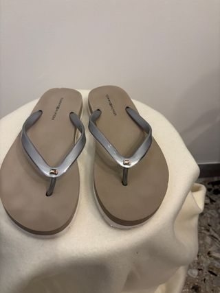 Infradito Tommy Hilfiger donna beige/argento