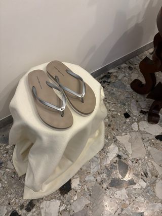 Infradito Tommy Hilfiger donna beige/argento