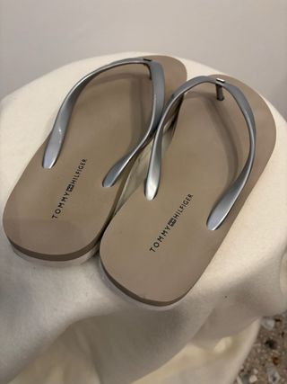 Infradito Tommy Hilfiger donna beige/argento