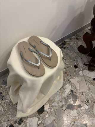 Infradito Tommy Hilfiger donna beige/argento