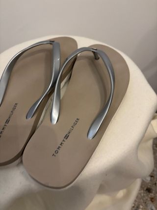 Infradito Tommy Hilfiger donna beige/argento