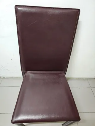 4 Sillas Piel Marrón