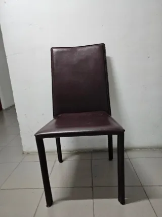 4 Sillas Piel Marrón