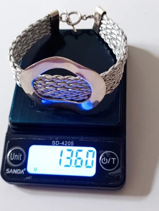 Pulsera Plata 925 Tejida Ovalada