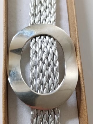Pulsera Plata 925 Tejida Ovalada