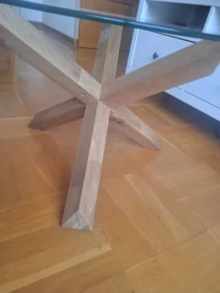 Mesa de centro Agerby cristal y madera