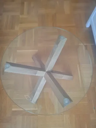 Mesa de centro Agerby cristal y madera