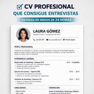 CV profesional rápido y efectivo
