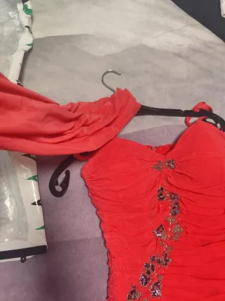 Vestido largo fiesta coral