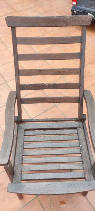 Conjunto mesa y sillas de jardín madera