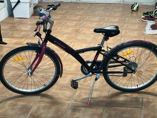 Bicicleta infantil B'TWIN rosa y negra