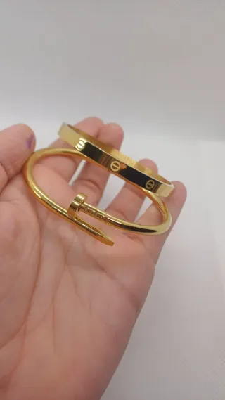 Conjunto 2 Brazaletes Chapado Oro 18k