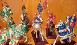 Lote 5 Figuras grandes Caballeros Medieval Caballo