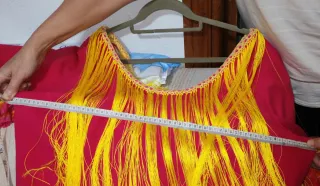Traje Flamenca Talla 54-56 Rosa y Estampado