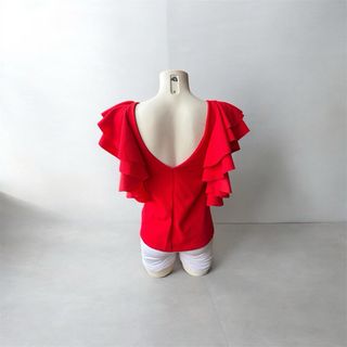 Blusa roja volantes Made in Italy