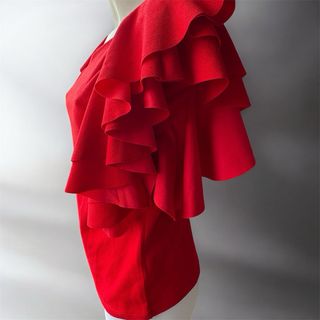 Blusa roja volantes Made in Italy