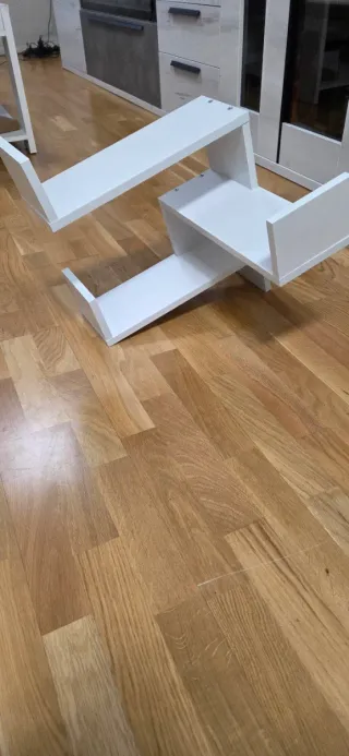 Estantería esquinera blanca madera