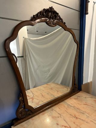 Espejo antiguo madera tallada