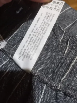 Pantalón Bershka rayas mujer gris/blanco