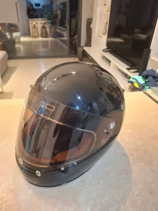 Casco NZI tipo Vintage Negro Plata Talla S