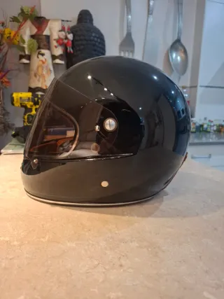 Casco NZI tipo Vintage Negro Plata Talla S