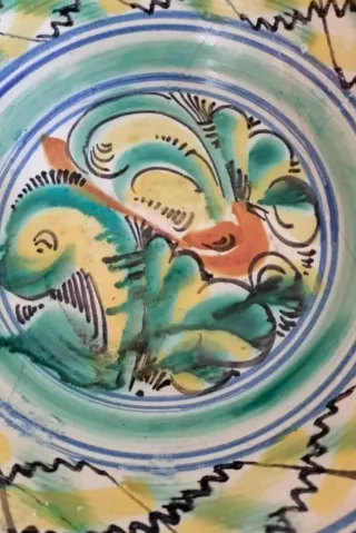 Lebrillo antiguo Triana cerámica pintada