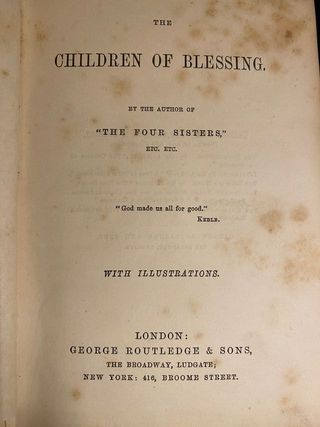 Libro Antiguo 1869 The Children of Blessing