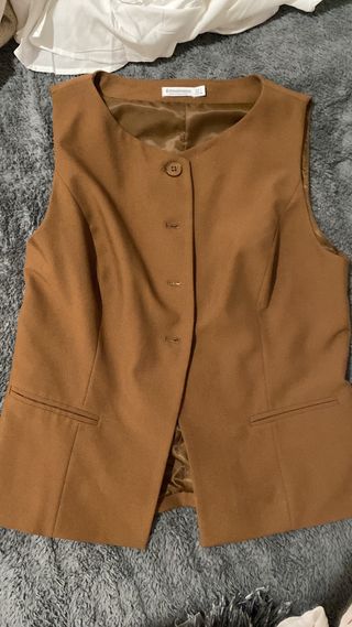 Chaleco Stradivarius Marrón Talla M