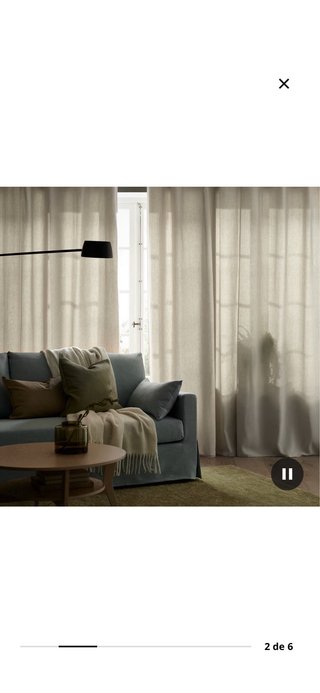 Cortina GINSTMOTT beige IKEA (2 unidades)