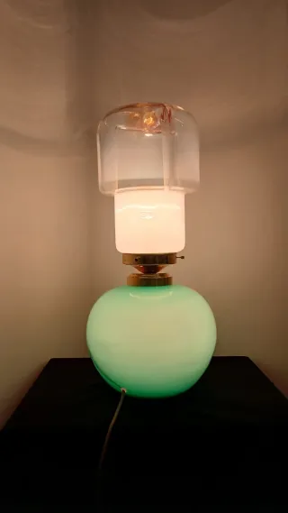 Lampada Space Age Murano Vetro Verde
