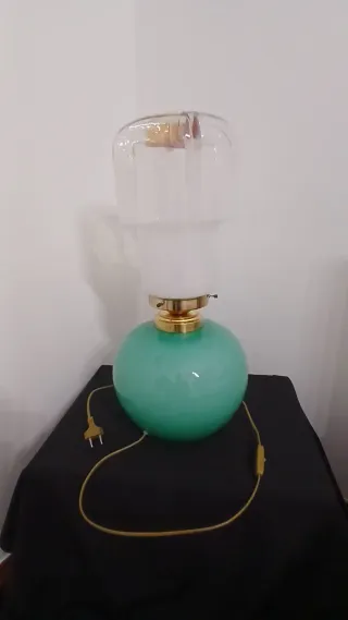 Lampada Space Age Murano Vetro Verde