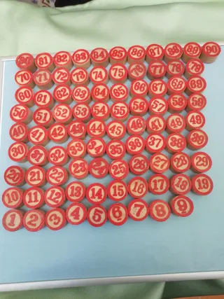 Bolas de madera para lotería (1-90)