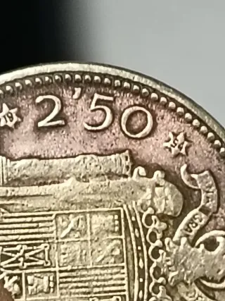 Moneda 2.5 Pesetas 1953 Franco Caudillo España