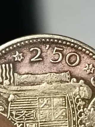 Moneda 2.5 Pesetas 1953 Franco Caudillo España