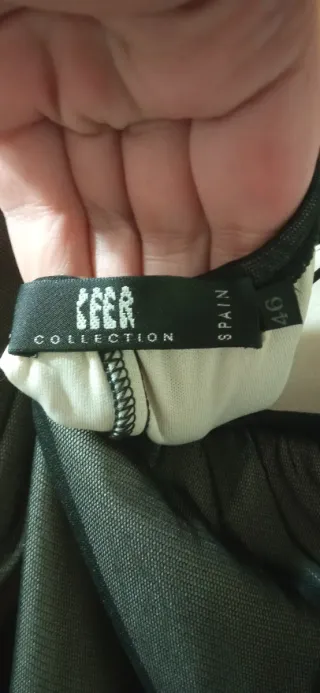 Vestido de fiesta largo negro y gris