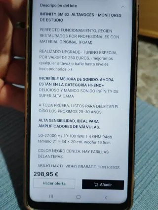 Altavoces Infinity SM-62 Negros