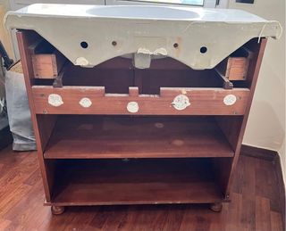 Mueble de lavabo vintage madera y cerámica