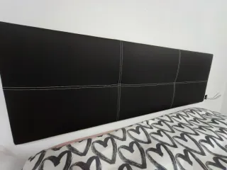 Cabecero de cama polipiel negro