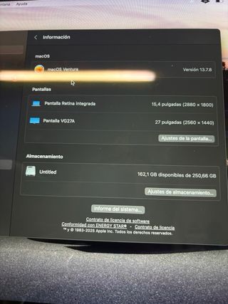 MacBook Pro i7 16GB RAM 256GB SSD