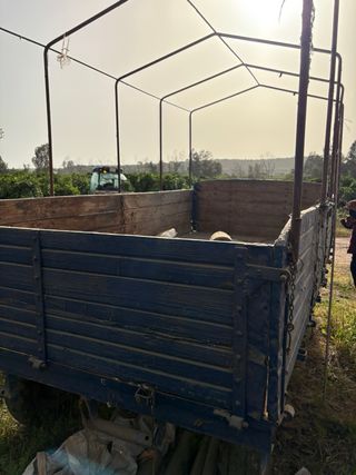 Remolque tractor madera 2 ejes