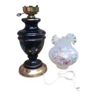 Lampada da tavolo vintage floreale