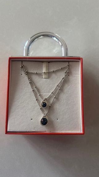 Collar Uno de 50 Plata y azul